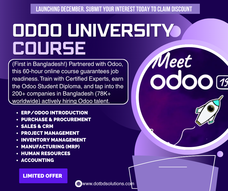 Odoo University Course by Dot BD Solutions Limited